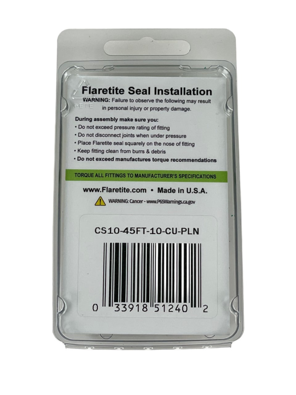 5/8" (-10), Clam Shell of 10 seals, 45° SAE Copper Plain (Without Loctite®)