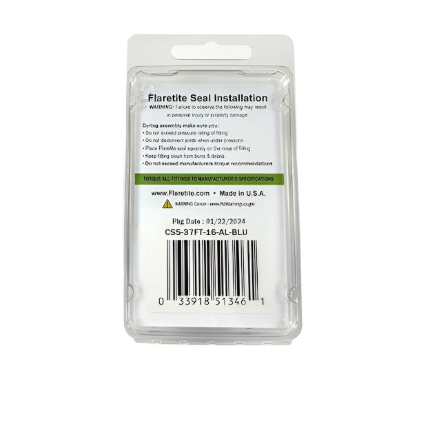 1" (-16), Clam Shell of 5 seals, 37° JIC Aluminum Loctite® Coated