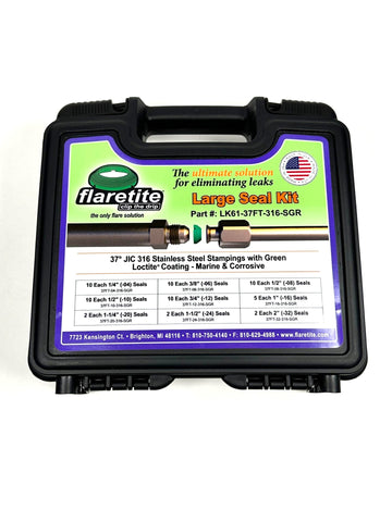 Large Variety Kit, 61 Seals, 37° JIC 316 Stainless Steel Loctite® Coated