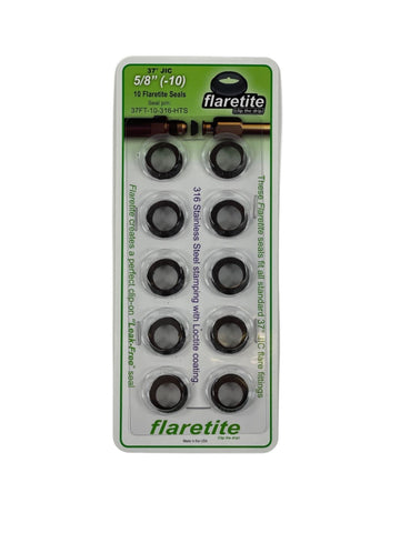 5/8" (-10) Blister Pack of 10 seals, 37° JIC 316 Stainless Steel Loctite® Coated High Temp