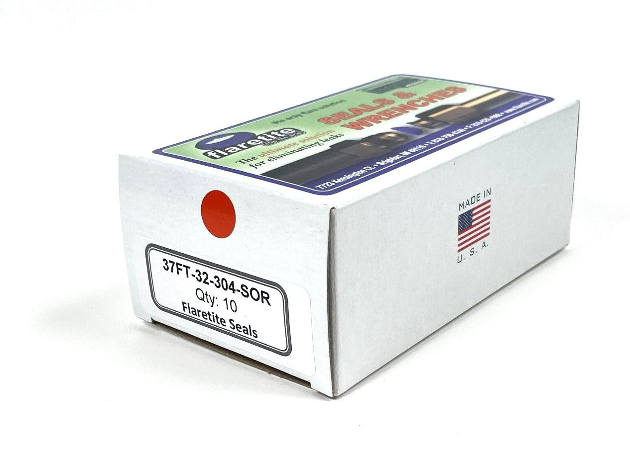 2" (-32), Kraft Box of 10 seals, 37° JIC 304 Stainless Steel Loctite® Coated