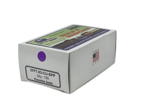 3/16" (-03), Kraft Box of 100 seals, 37° JIC Copper Loctite® Coated