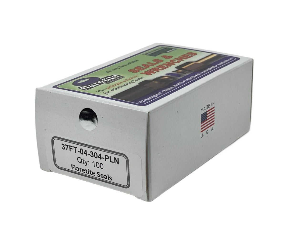 1/4" (-04), Kraft Box of 100 seals, 37° JIC 304 Stainless Steel Plain (Without Loctite®)