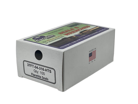 1/4" (-04), Kraft Box of 100 seals, 37° JIC 316 Stainless Steel Loctite® Coated High Temp