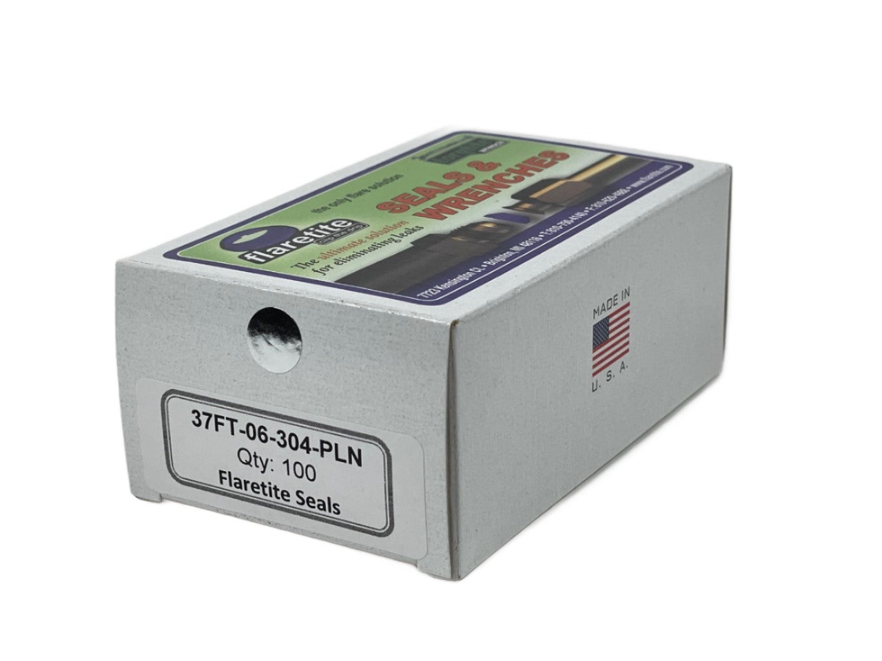 3/8" (-06), Kraft Box of 100 seals, 37° JIC 304 Stainless Steel Plain (Without Loctite®)