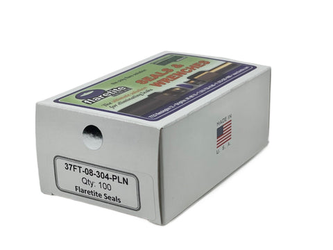 1/2" (-08), Kraft Box of 100 seals, 37° JIC 304 Stainless Steel Plain (Without Loctite®)