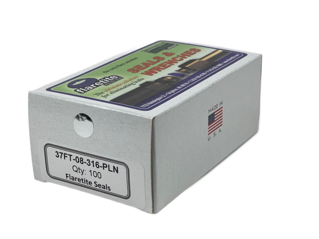 1/2" (-08), Kraft Box of 100 seals, 37° JIC 316 Stainless Steel Plain (Without Loctite®)