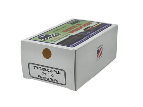 1/2" (-08), Kraft Box of 100 seals, 37° JIC Copper Plain (Without Loctite®)