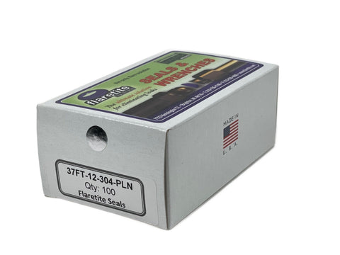 3/4" (-12), Kraft Box of 100 seals, 37° JIC 304 Stainless Steel Plain (Without Loctite®)