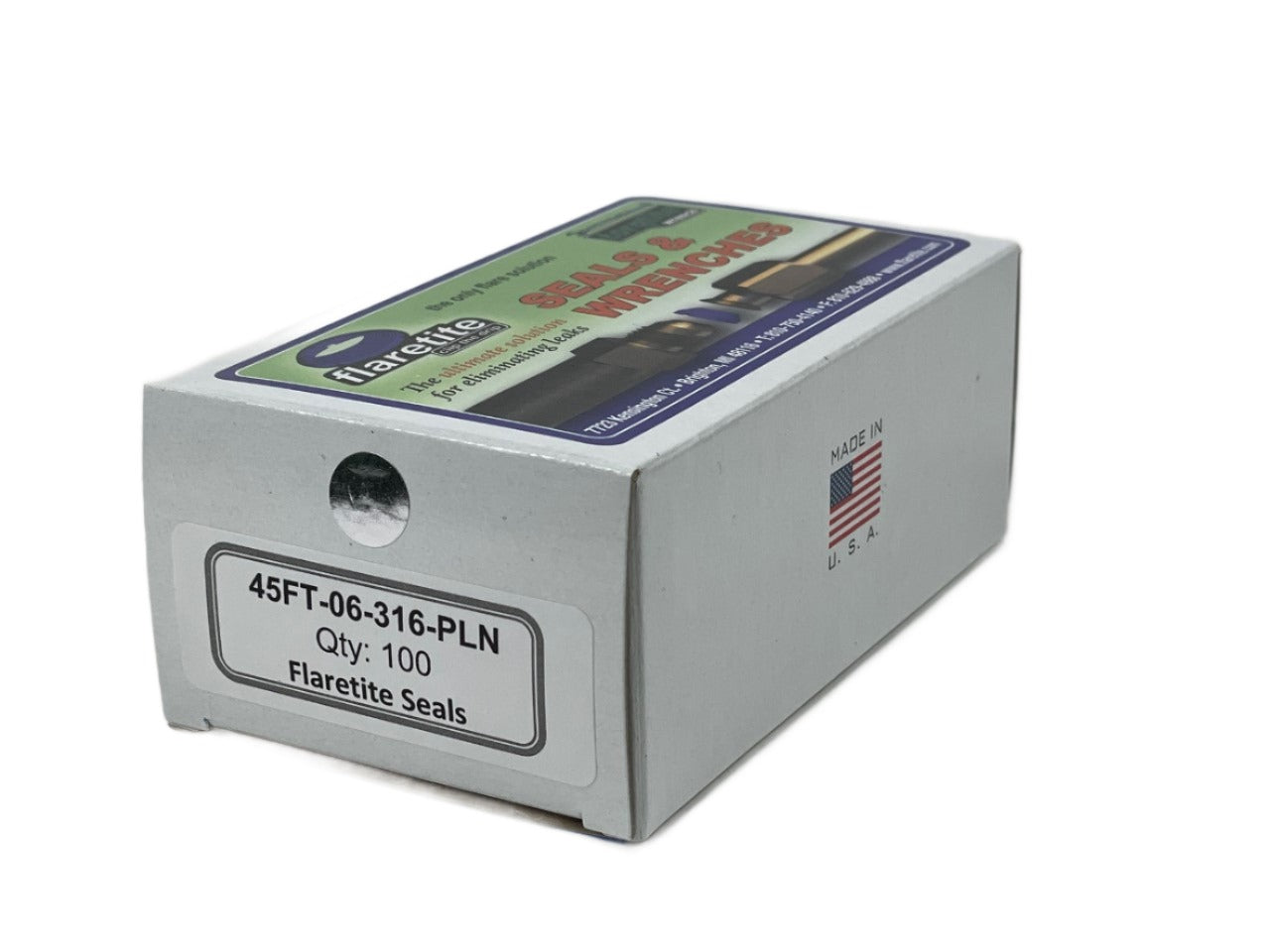 3/8" (-06), Kraft Box of 100 seals, 45° SAE 316 Stainless Steel Plain (Without Loctite®)