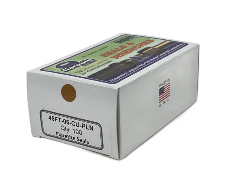 3/8" (-06), Kraft Box of 100 seals, 45° SAE Copper Plain (Without Loctite®)