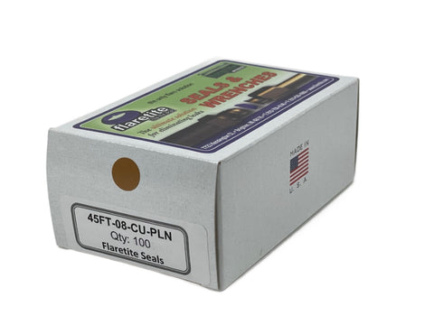 1/2" (-08), Kraft Box of 100 seals, 45° SAE Copper Plain (Without Loctite®)