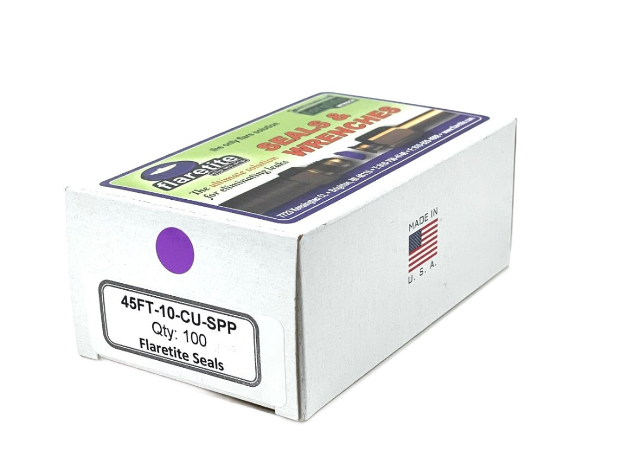 5/8" (-10), Kraft Box of 100 seals, 45° SAE Copper Loctite® Coated