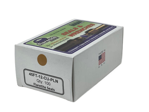 3/4" (-12), Kraft Box of 100 seals, 45° SAE Copper Plain (Without Loctite®)