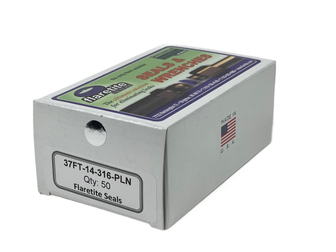 7/8" (-14), Kraft Box of 50 seals, 37° JIC 316 Stainless Steel Plain (Without Loctite®)