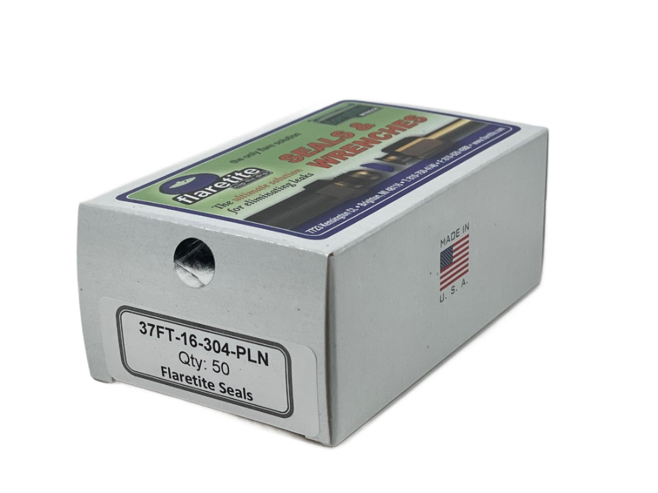 1" (-16), Kraft Box of 50 seals, 37° JIC 304 Stainless Steel Plain (Without Loctite®)