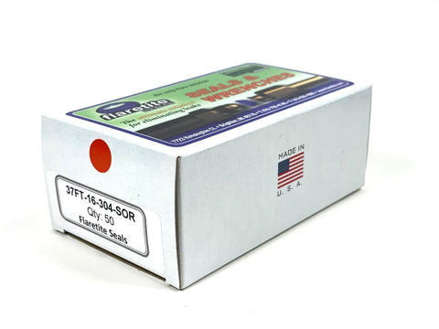 1" (-16), Kraft Box of 50 seals, 37° JIC 304 Stainless Steel Loctite® Coated