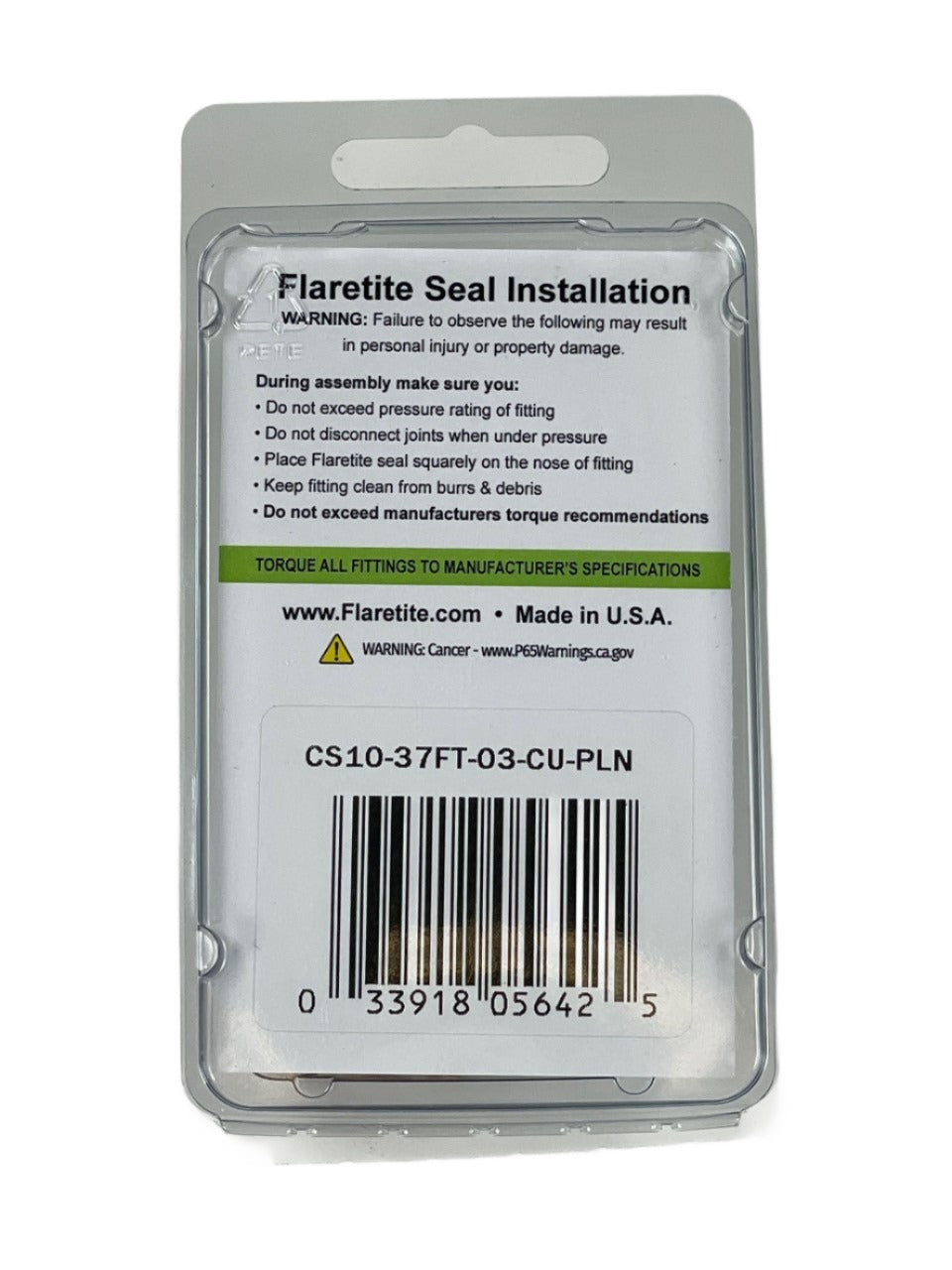 3/16" (-03), Clam Shell of 10 seals, 37° JIC Copper Plain (Without Loctite®)