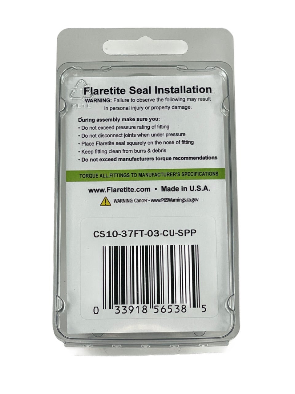 3/16" (-03), Clam Shell of 10 seals, 37° JIC Copper Loctite® Coated