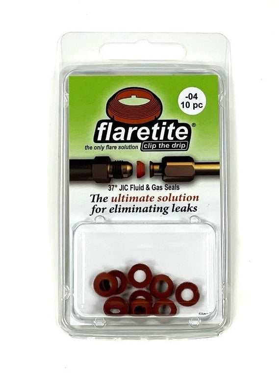 1/4" (-04), Clam Shell of 10 seals, 37° JIC 304 Stainless Steel Loctite® Coated