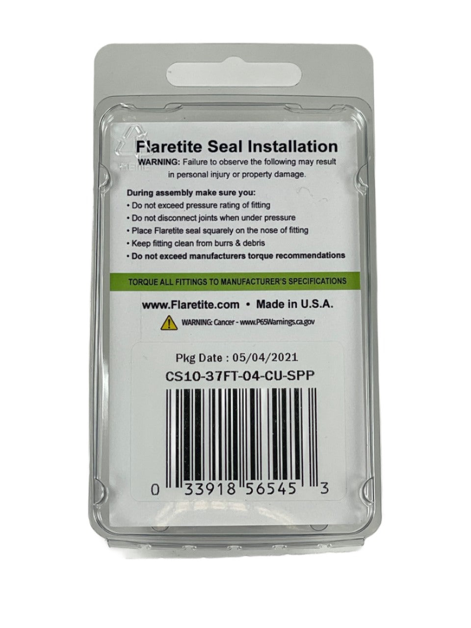 1/4" (-04), Clam Shell of 10 seals, 37° JIC Copper Loctite® Coated