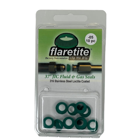 5/16" (-05) Clam Shell of 10 seals, 37° JIC 316 Stainless Steel Loctite® Coated