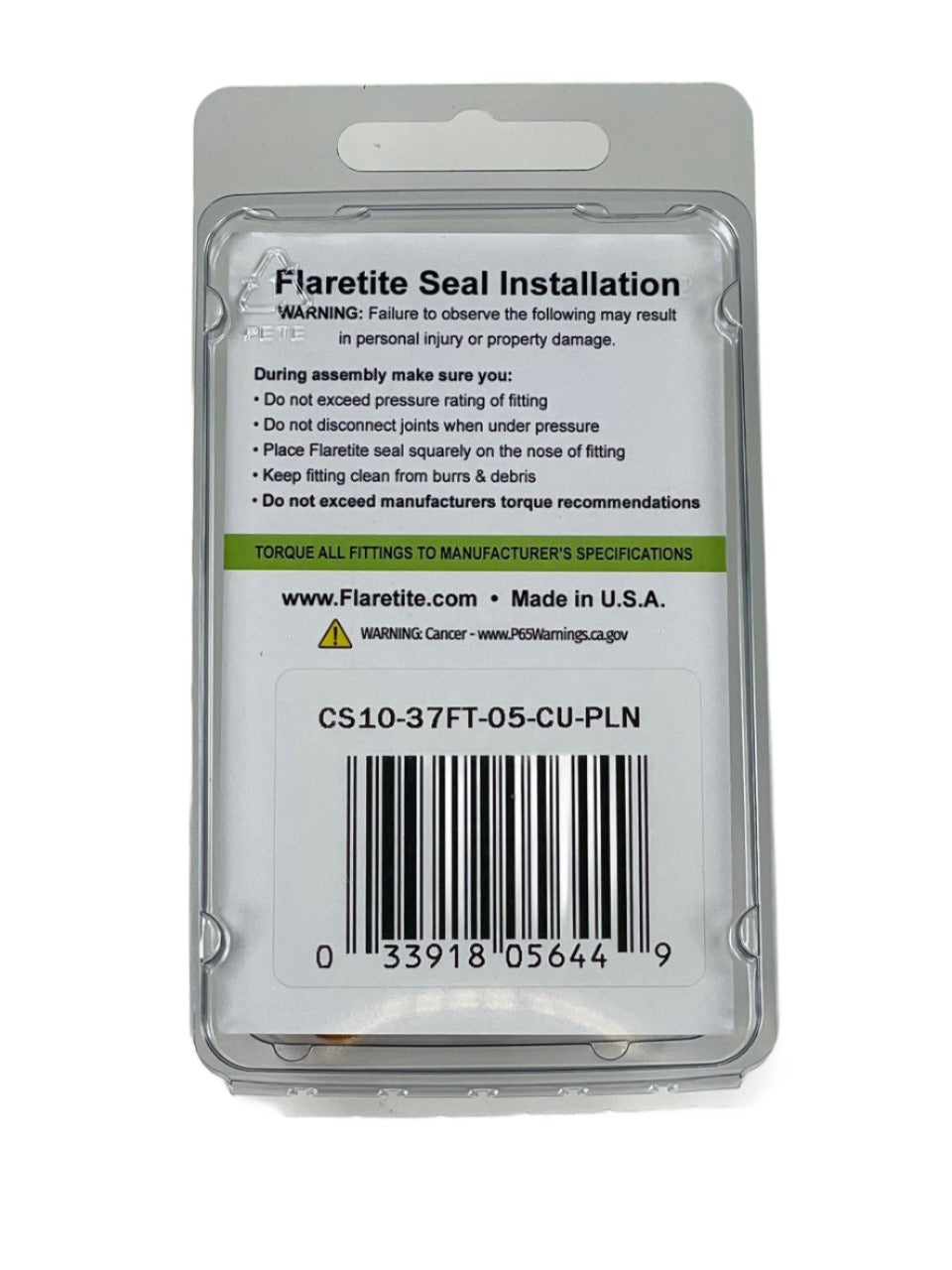5/16" (-05), Clam Shell of 10 seals, 37° JIC Copper Plain (Without Loctite®)