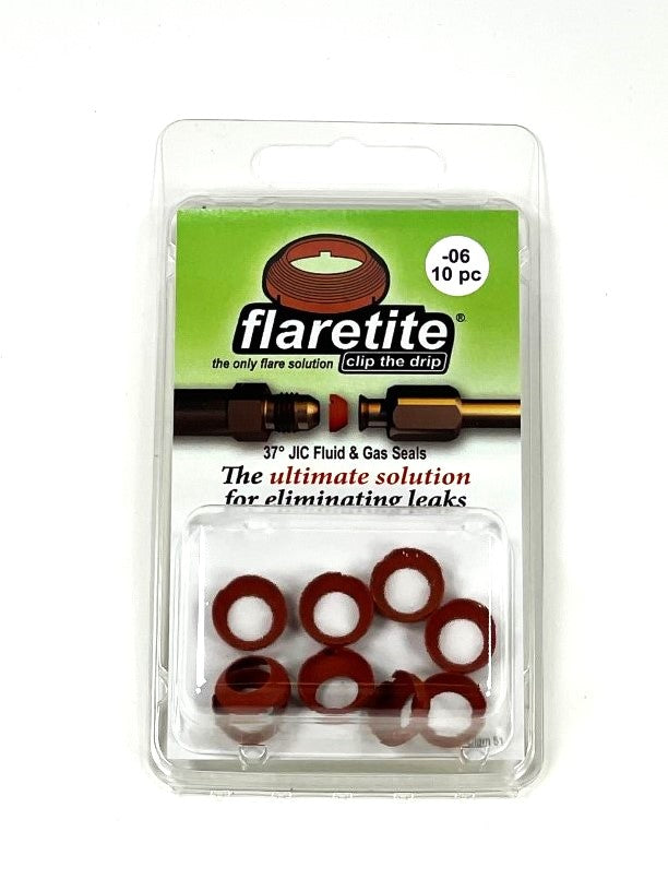 3/8" (-06) Clam Shell of 10 seals, 37° JIC 304 Stainless Steel Loctite® Coated
