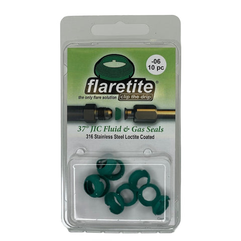 3/8" (-06) Clam Shell of 10 seals, 37° JIC 316 Stainless Steel Loctite® Coated