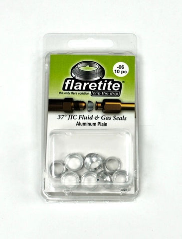 3/8" (-06), Clam Shell of 10 seals, 37° JIC Aluminum Plain (Without Loctite®)