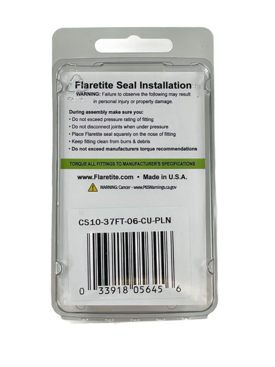 3/8" (-06), Clam Shell of 10 seals, 37° JIC Copper Plain (Without Loctite®)
