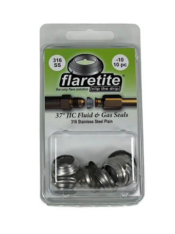 5/8" (-10), Clam Shell of 10 seals, 37° JIC 316 Stainless Steel Plain (Without Loctite®)