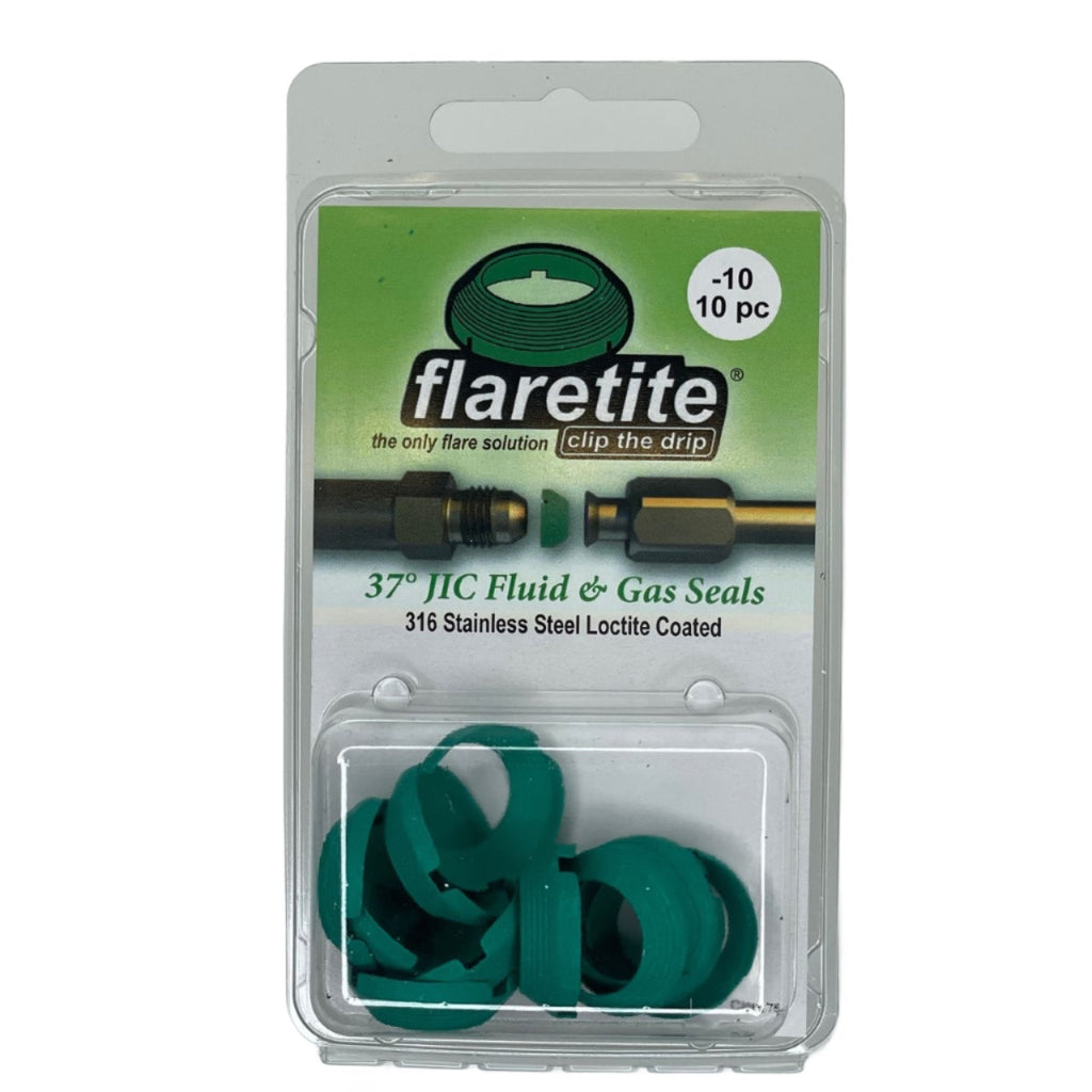 5/8" (-10) Clam Shell of 10 seals, 37° JIC 316 Stainless Steel Loctite® Coated