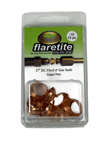 5/8" (-10), Clam Shell of 10 seals, 37° JIC Copper Plain (Without Loctite®)