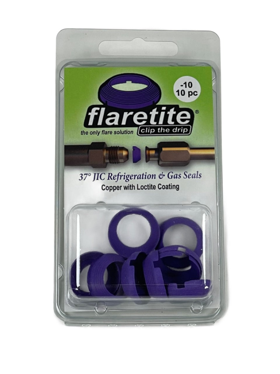 5/8" (-10), Clam Shell of 10 seals, 37° JIC Copper Loctite® Coated
