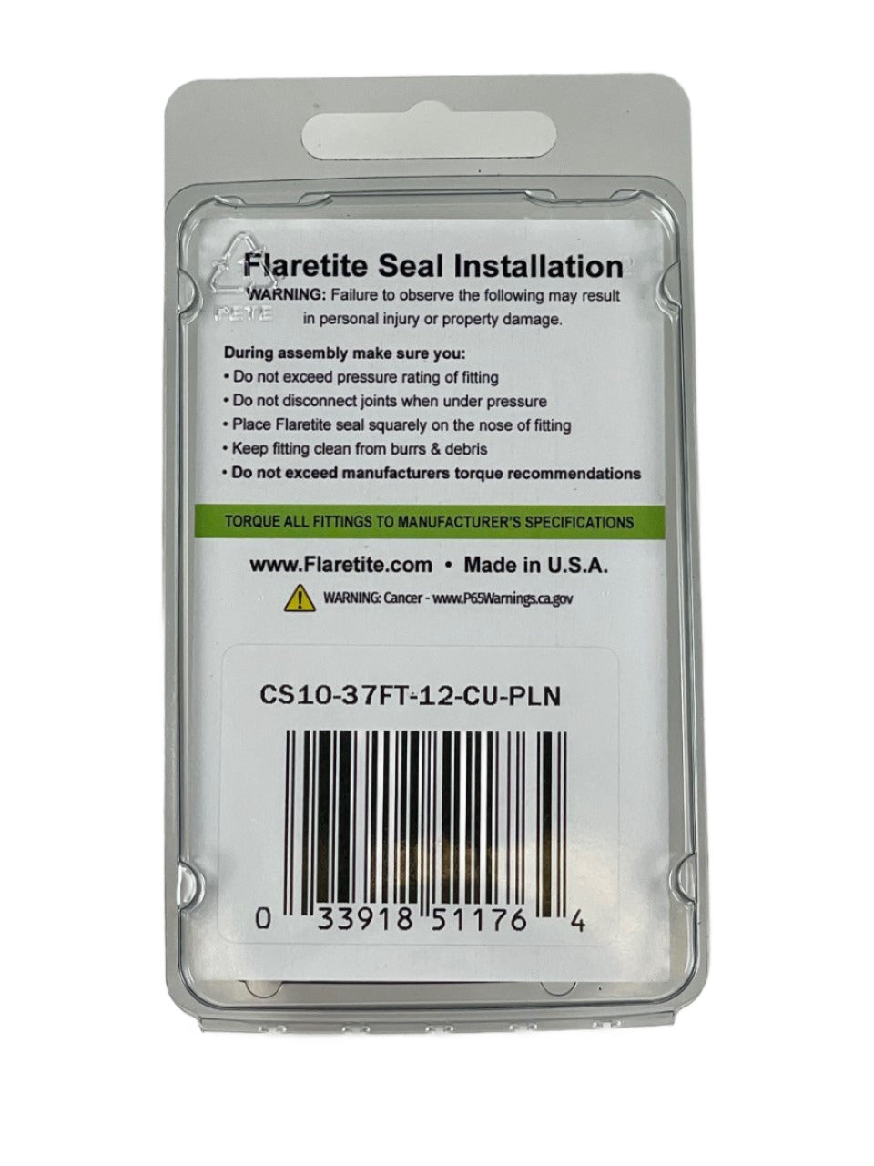 3/4" (-12), Clam Shell of 10 seals, 37° JIC Copper Plain (Without Loctite®)