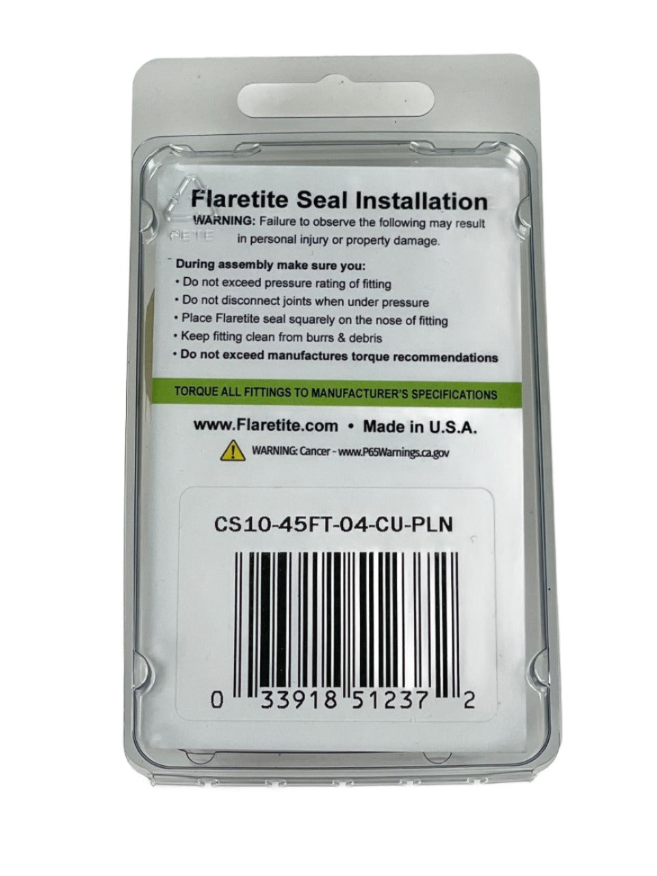 1/4" (-04), Clam Shell of 10 seals, 45° SAE Copper Plain (Without Loctite®)