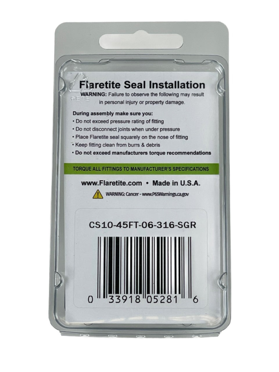 3/8" (-06), Clam Shell of 10 seals, 45° SAE 316 Stainless Steel Loctite® Coated