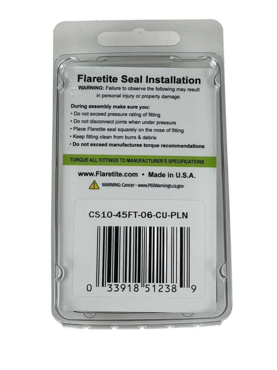 3/8" (-06), Clam Shell of 10 seals, 45° SAE Copper Plain (Without Loctite®)