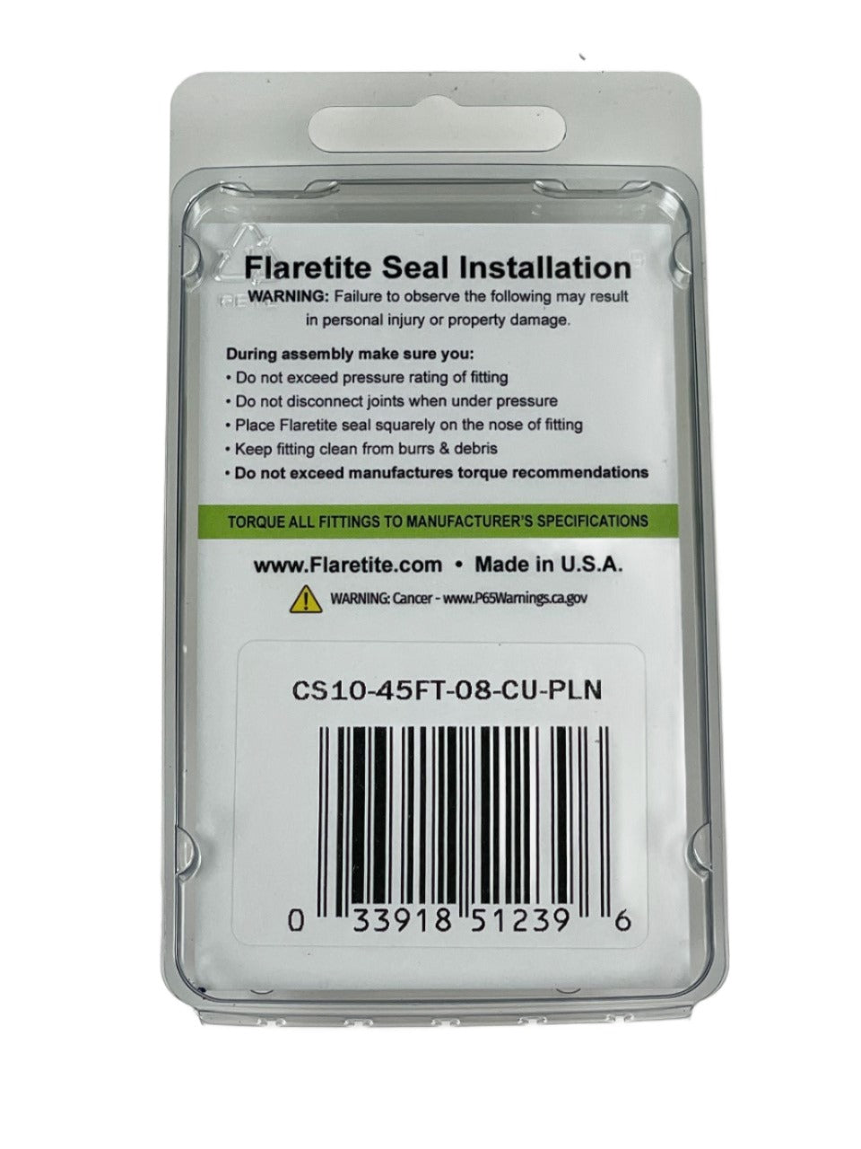 1/2" (-08), Clam Shell of 10 seals, 45° SAE Copper Plain (Without Loctite®)