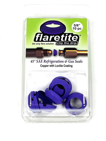 5/8" (-10), Clam Shell of 10 seals, 45° SAE Copper Loctite® Coated