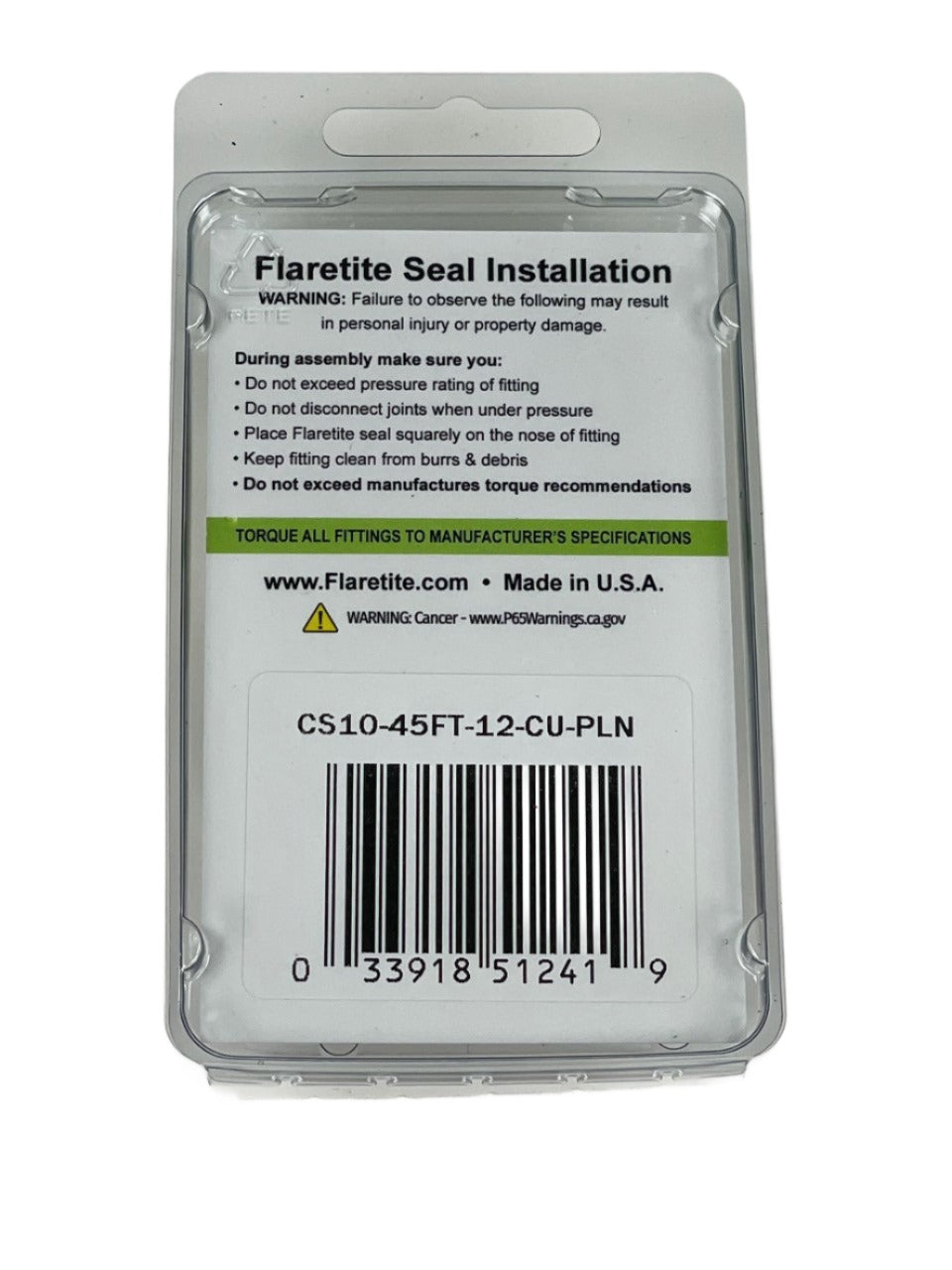 3/4" (-12), Clam Shell of 10 seals, 45° SAE Copper Plain (Without Loctite®)