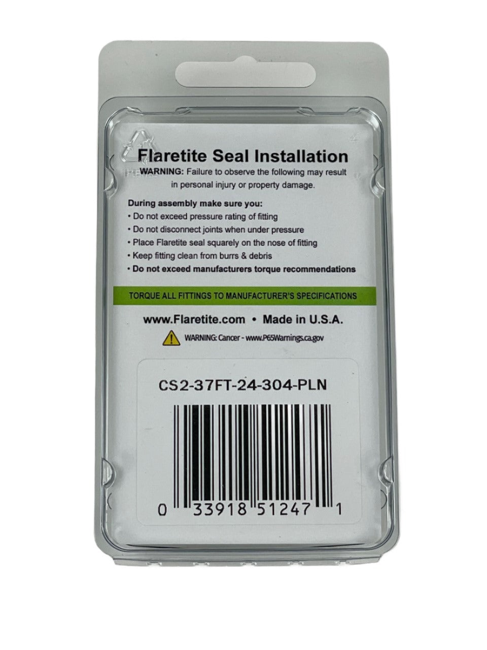 1-1/2" (-24), Clam Shell of 2 seals, 37° JIC 304 Stainless Steel Plain (Without Loctite®)