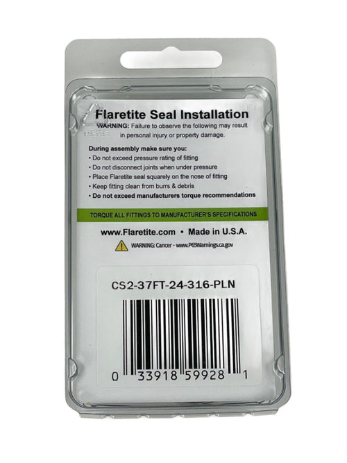 1-1/2" (-24), Clam Shell of 2 seals, 37° JIC 316 Stainless Steel Plain (Without Loctite®)