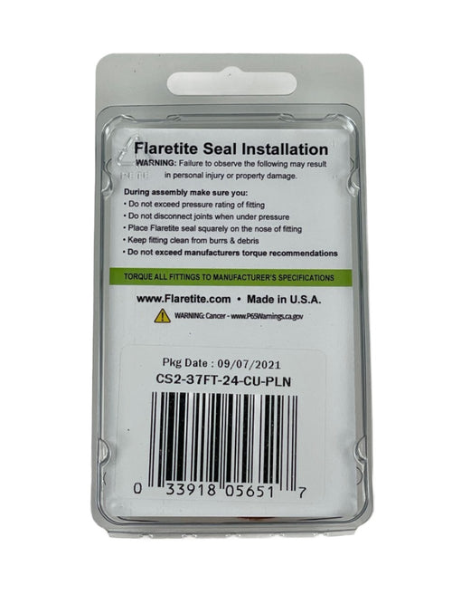 1-1/2" (-24), Clam Shell of 2 seals, 37° JIC Copper Plain (Without Loctite®)