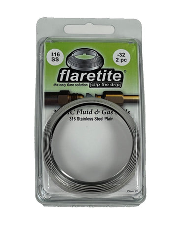 2" (-32), Clam Shell of 2 seals, 37° JIC 316 Stainless Steel Plain (Without Loctite®)