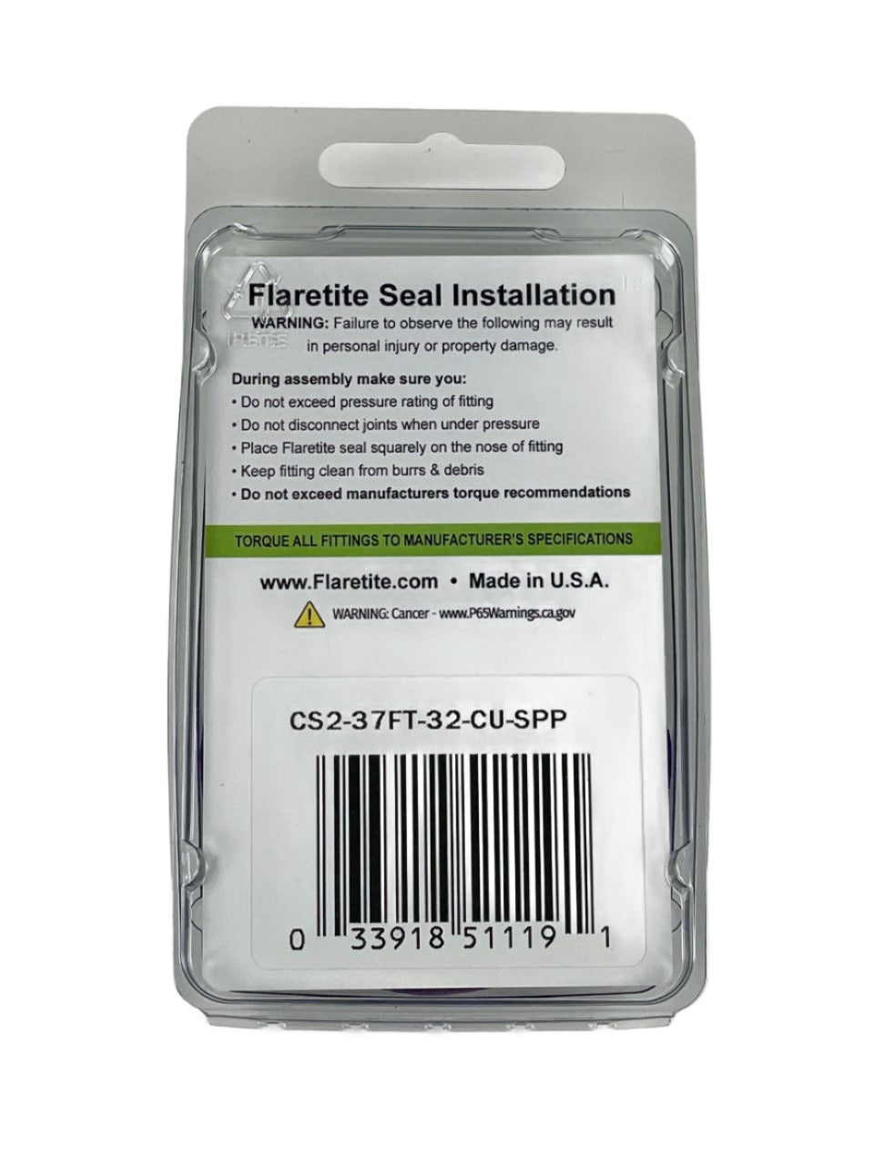 2" (-32), Clam Shell of 2 seals, 37° JIC Copper Loctite® Coated