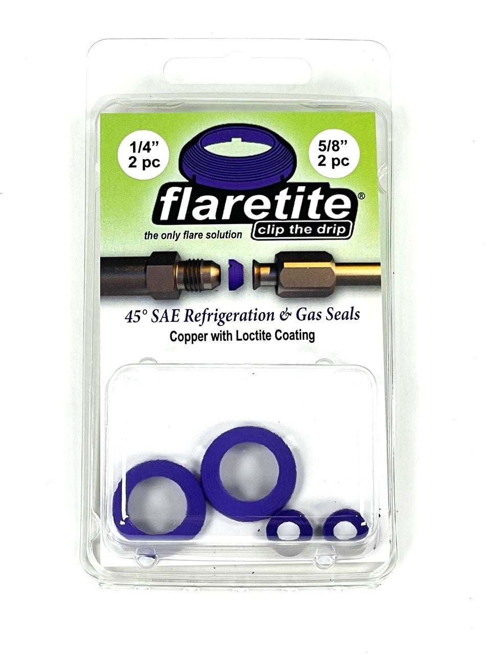 1/4" and 5/8" Combo Clam, 4 Seals, 45° SAE Copper Loctite® Coated