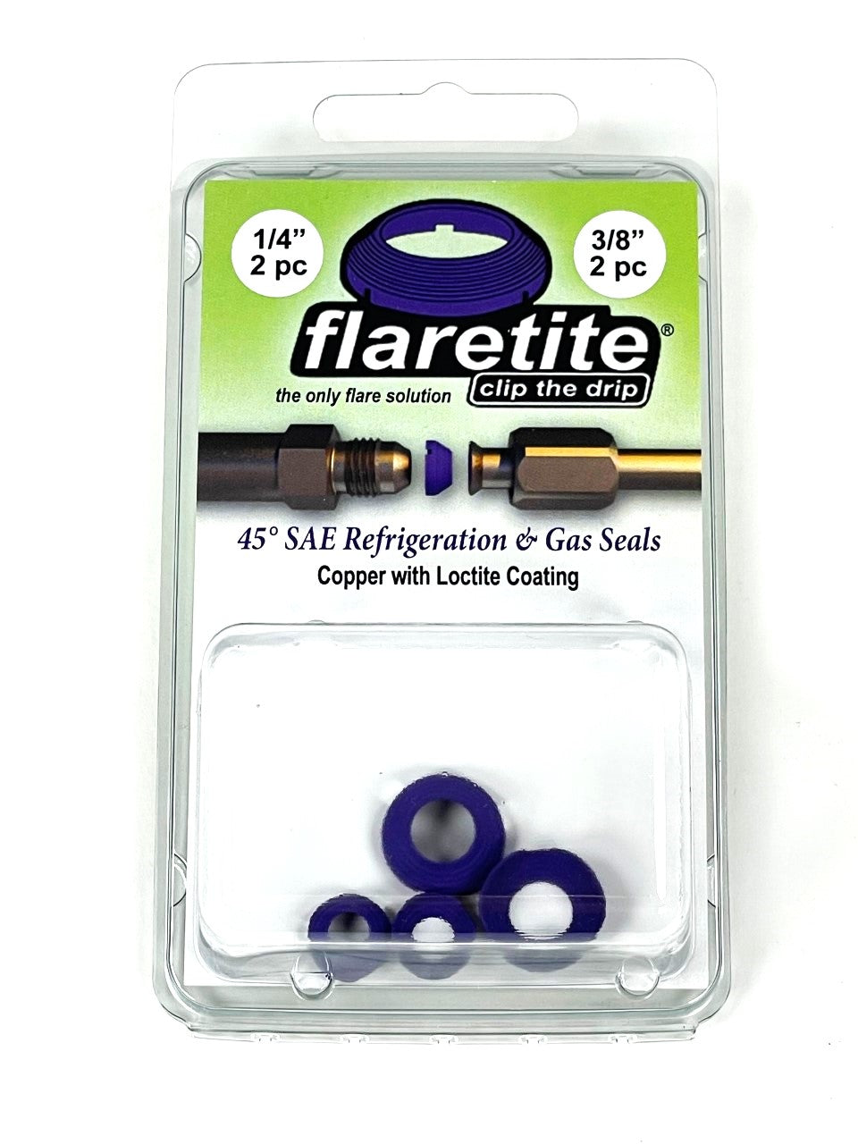 1/4" and 3/8" Combo Clam, 4 Seals, 45° SAE Copper Loctite® Coated