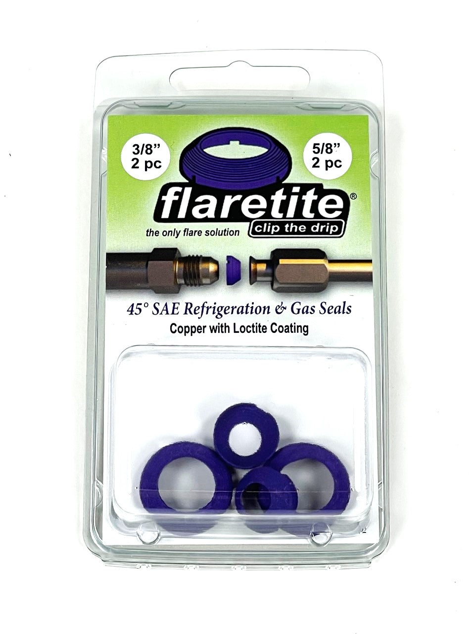3/8" and 5/8" Combo Clam, 4 Seals, 45° SAE Copper Loctite® Coated